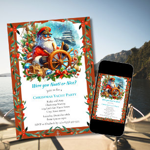 Convite Festa de Natal Moderno Iate Nauti ou Legal Santa