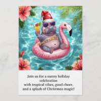 Festa de Natal na Piscina Hipopótamo Fofo em Flut