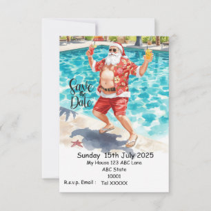 Convite Festa de Natal na Piscina – Papai Noel Salva a Dat