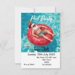 Convite Festa de Natal na Piscina – Papai Noel Salva a Dat