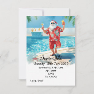 Convite Festa de Natal na Piscina – Papai Noel Salva a Dat