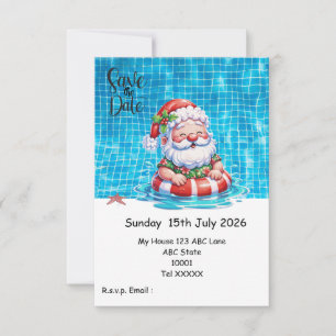 Convite Festa de Natal na Piscina – Papai Noel Salva a Dat