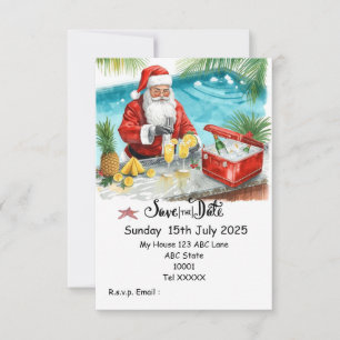 Convite Festa de Natal na Piscina – Papai Noel Salve a Dat