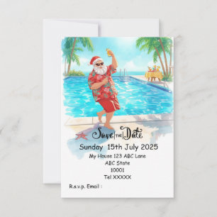 Convite Festa de Natal na Piscina – Papai Noel Salve a Dat