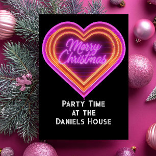 Convite Festa de Natal Neon Merry