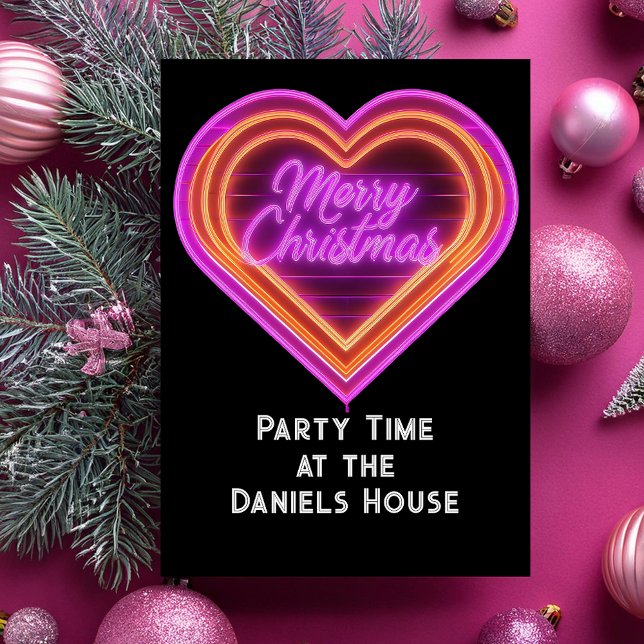 Convite Festa de Natal Neon Merry (Criador carregado)