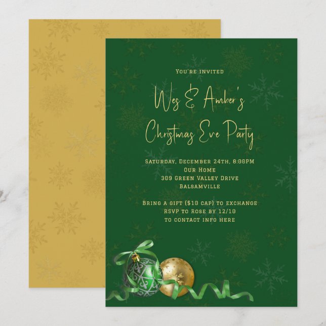 Convite Festa de Natal no Escritório ou em Casa (Frente/Verso)