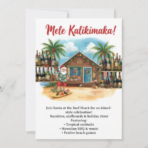 Convite Festa de Natal no Havaí “Mele Kalikimaka!”