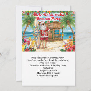 Convite Festa de Natal no Havaí “Mele Kalikimaka!”