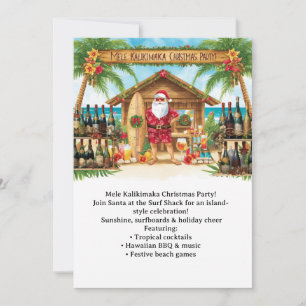 Convite Festa de Natal no Havaí “Mele Kalikimaka!” 