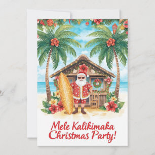 Convite Festa de Natal no Havaí “Mele Kalikimaka!” 