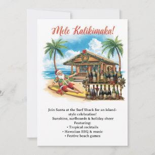Convite Festa de Natal no Havaí “Mele Kalikimaka!” 