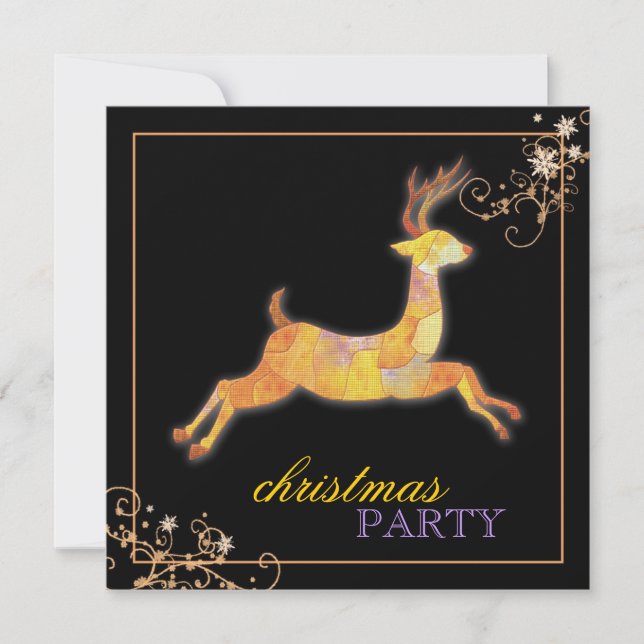 Convite Festa de Natal original do preto da rena dos (Frente)