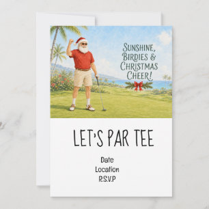 Convite Festa de Natal Par tee de golfe para golfista