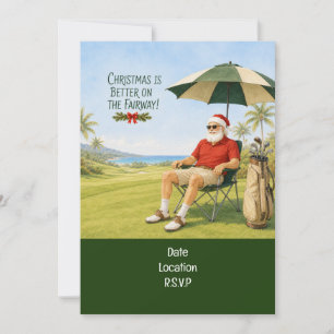 Convite Festa de Natal Par tee de golfe para golfista