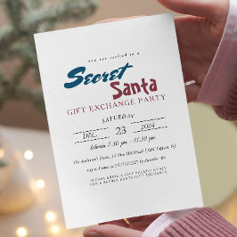 Convite Festa de Natal para Papais noeis Secretos Simples