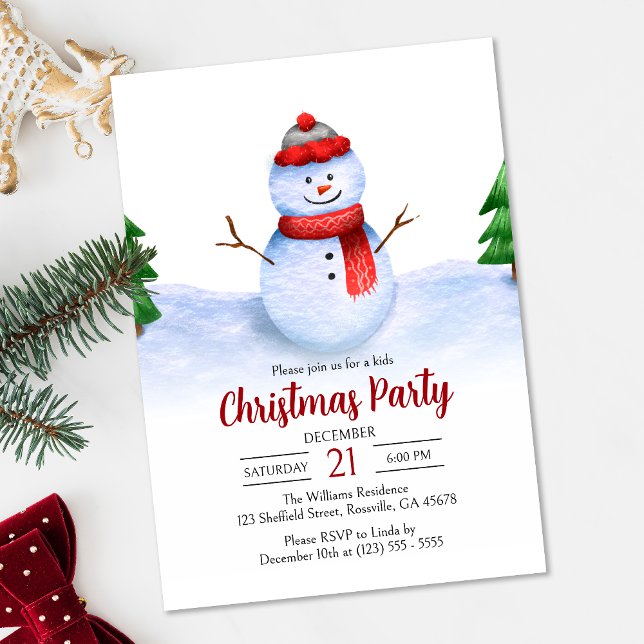 Convite Festa de Natal para Rapazes Festivos e Bonitos (Infuse your kids' Christmas party invitation with a dash of holiday magic with this adorable design.)