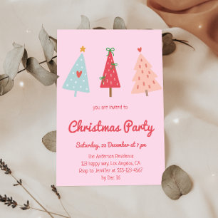 Convite Festa de Natal Pastel Caprichosa Desenhada à Mão R