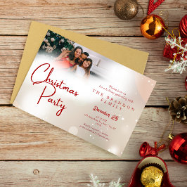 Convite Festa de Natal Personalizada com Foto da Família e
