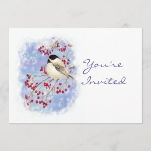 Convite Festa de Natal Personalizada Convide Bird Winter B