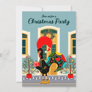Convite Festa de Natal Portuguesa em Casa com Galo