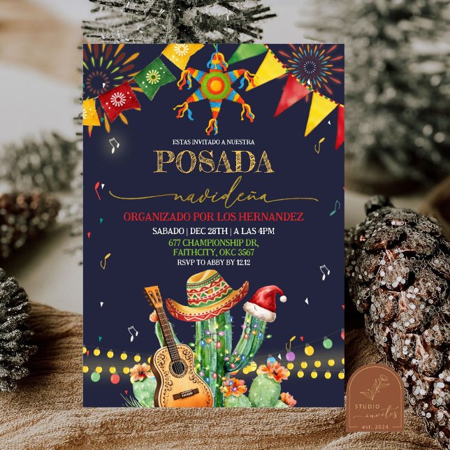 Convite Festa de Natal Posada Cactus Festa de Natal (Criador carregado)