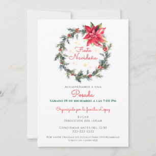 Convite Festa de Natal Posada de Natal Espanhola