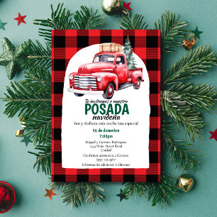 Convite Festa de Natal Posada Navideña no Caminhão Vermelh