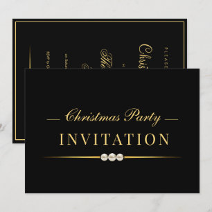 Convite Festa de Natal Posh Glamour Gold