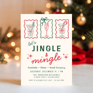 Convite Festa de Natal Retro Caprichosa Jingle Mingle