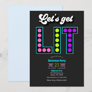 Convite Festa de Natal Retro 'Frostbyte Lets Get Lit'