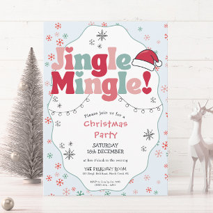 Convite Festa de Natal Retro Jingle Mingle