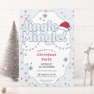 Convite Festa de Natal Retro Jingle Mingle