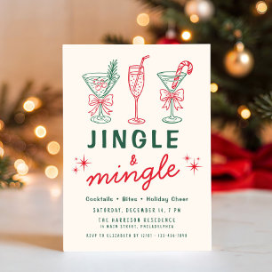 Convite Festa de Natal Retro Jingle Mingle