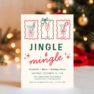 Convite Festa de Natal Retro Jingle Mingle