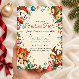 Convite Festa de Natal Retro Peekaboo