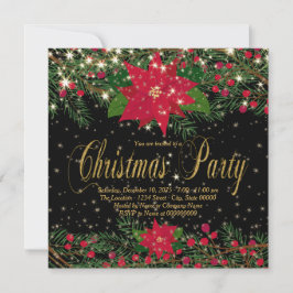 Convite Festa de Natal Russo da Poinsettia Vermelha