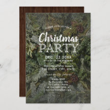 Festa de Natal Rustic Evergreen & Pine Branch