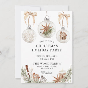Convite Festa de Natal Rustic Modern Watercolor