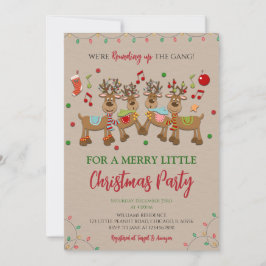 Convite Festa de Natal Rustic Reindeer