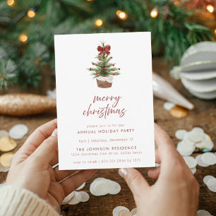 Convite Festa de Natal Rustic Watercolor