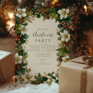 Convite Festa de Natal Rustic Winter Berry