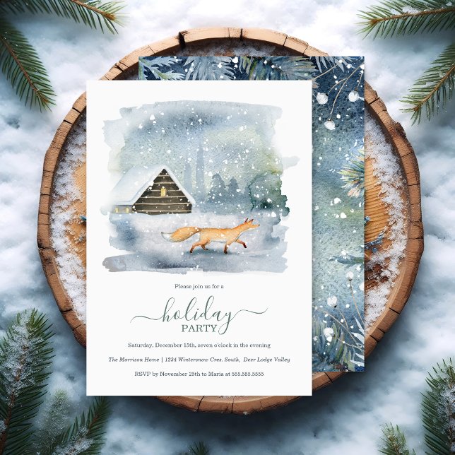 Convite Festa de Natal Rustic Winter Woodland (Criador carregado)