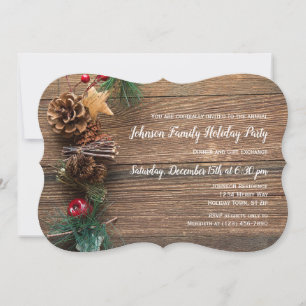 Convite Festa de Natal Rustic Wood Country Convide