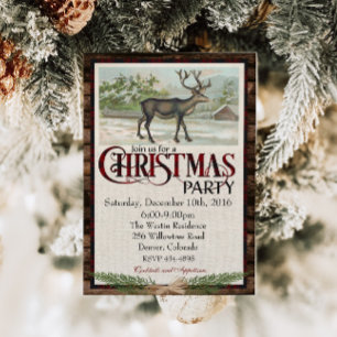 Convite Festa de Natal Rustic Woodland