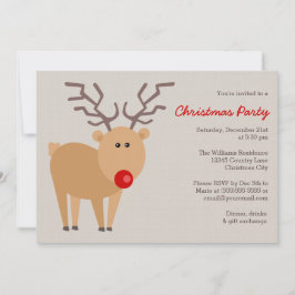 Convite Festa de Natal Rústica e Rústica de Reindeer