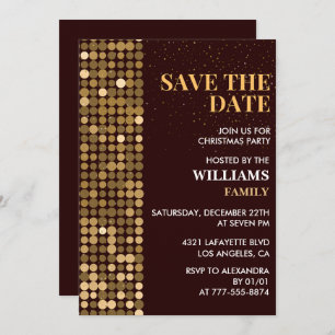 Convite Festa de Natal Salve a data Dourada