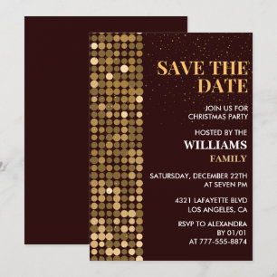 Convite Festa de Natal Salve a data Dourado