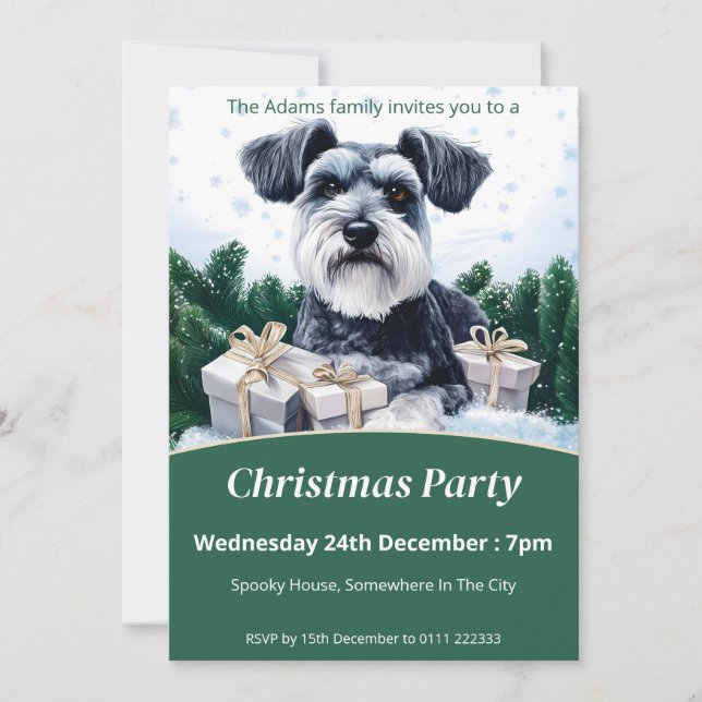 Convite Festa de Natal Schnauzer (Frente)
