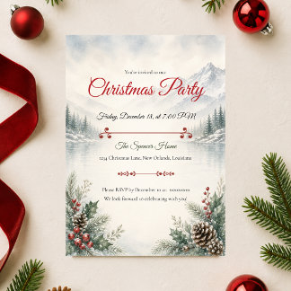 Convite Festa de Natal Serena na Montanha de Inverno